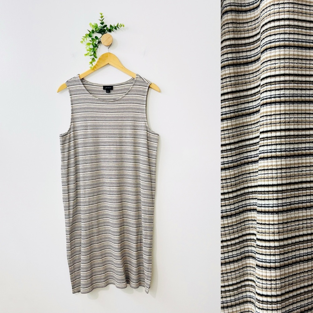 J Jill Wearever Collection Striped Ribbed Sleeveless Long Tunic Lagenlook